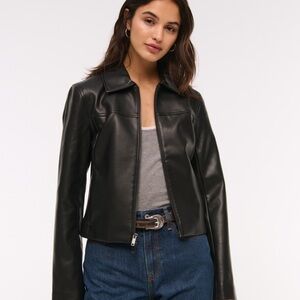 Abercrombie & Fitch Black Faux Leather Jacket